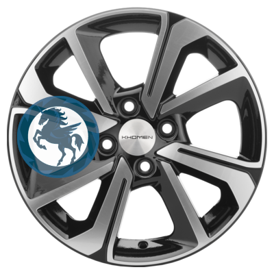   h0383264.  Khomen Wheels KHW1501 (Rio/Solaris) 615 4/100 ET48 54,1 Black-FP