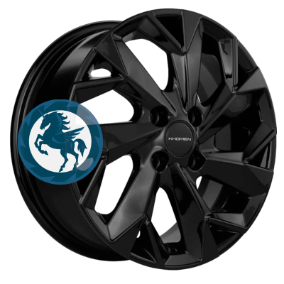   h0392924.  Khomen Wheels KHW1508 (Rio/Solaris) 615 4/100 ET46 54,1 Black