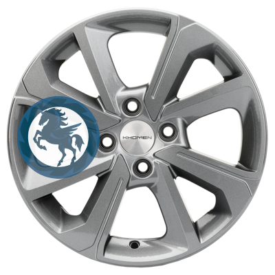 Фотография товара h0400702. Диск Khomen Wheels KHW1501 (Logan/Sandero/Xray) 6х15 4/100 ET40 60,1 Gray