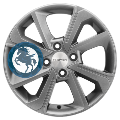   h0403155.  Khomen Wheels KHW1501 (Rio/Solaris) 615 4/100 ET46 54,1 G-Silver