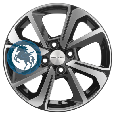 Фотография товара h0403208. Диск Khomen Wheels KHW1501 (Cobalt) 6х15 4/100 ET39 56,6 Black-FP