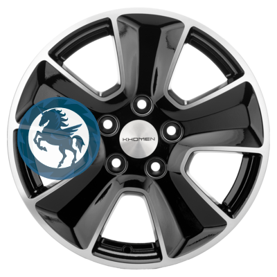 Фотография товара h0407666. Диск Khomen Wheels KHW1601 (Chery Tiggo 3/Tiggo 3 Pro) 6,5х16 5/108 ET45 60,1 Black-FP
