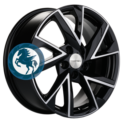 Фотография товара h0407742. Диск Khomen Wheels KHW1714 (Chery Tiggo/Tiggo 7 Pro) 7х17 5/108 ET40 60,1 Black-FP